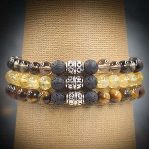 Grounding – Triple Aromatherapy Stretch Bracelets - Handmade to Order